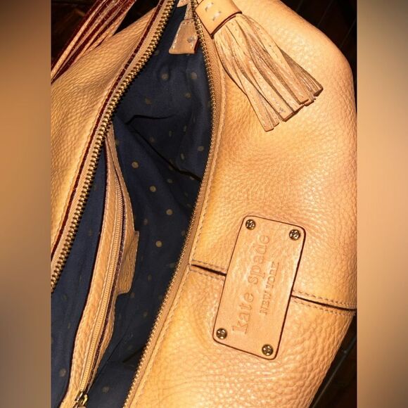 Kate Spade Caramel Pebbled Leather VTG Shoulder Bag. Very clean, EUC. SEE PICS. - Picture 9 of 9